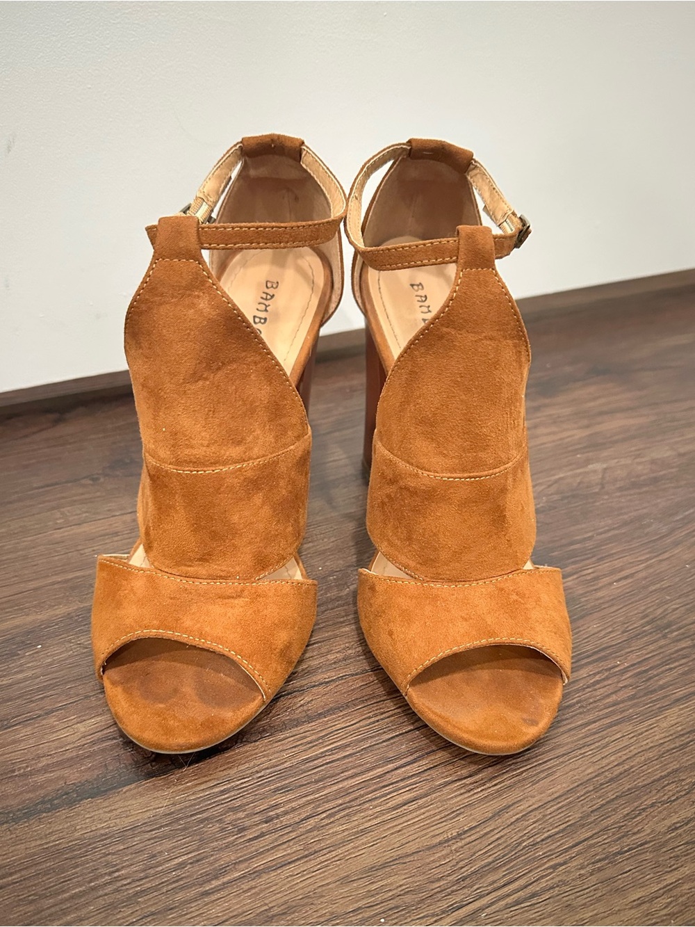 Bamboo Brown Block Heels Size 8.5